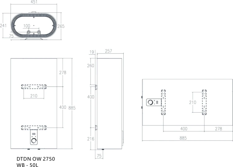 Podgrzewacz wody elektryczny 50l J(D) - wymiary.jpg