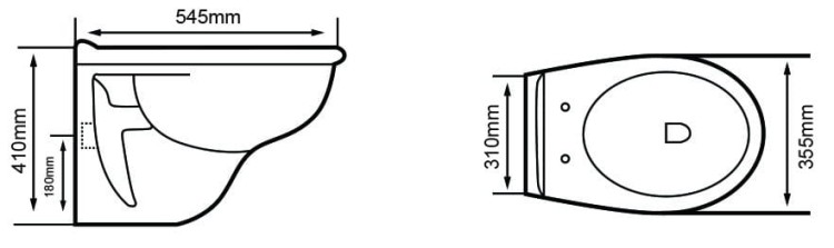 Rysunek Miska wc wisząca ECO