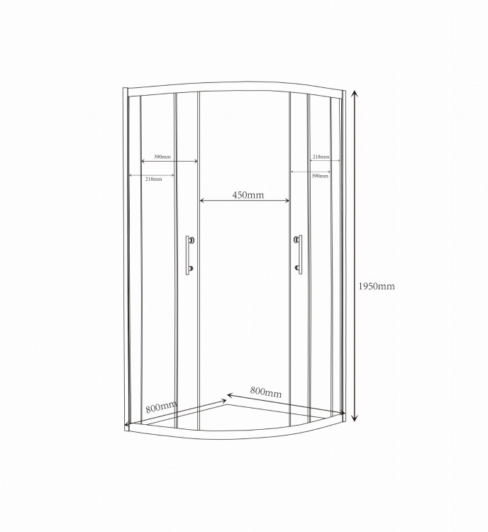 Kabina prysznicowa polokragla Hede 80 chrom 4
