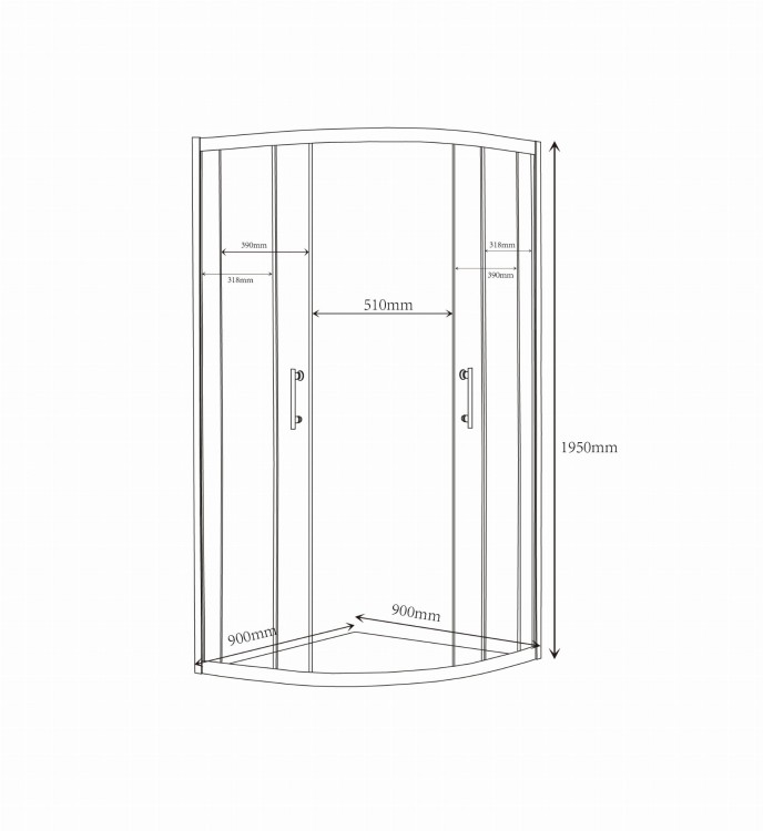 Kabina prysznicowa polokragla Hede 90 chrom 4