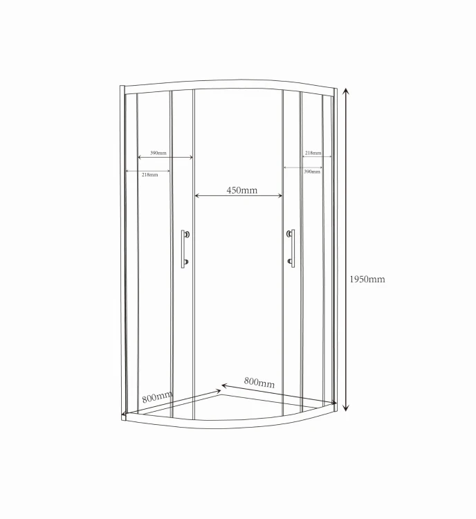 Kabina prysznicowa półokragła Hede 80 czarna 11